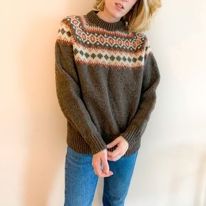 Cute Brown Knit Wool Sweater